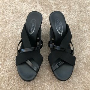 Callisto by California black wedge sandals ☀️ Sz 7